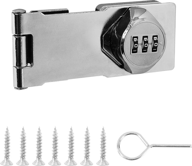 Redunest Password Rotary Hasp Lock - Silver - Image 1